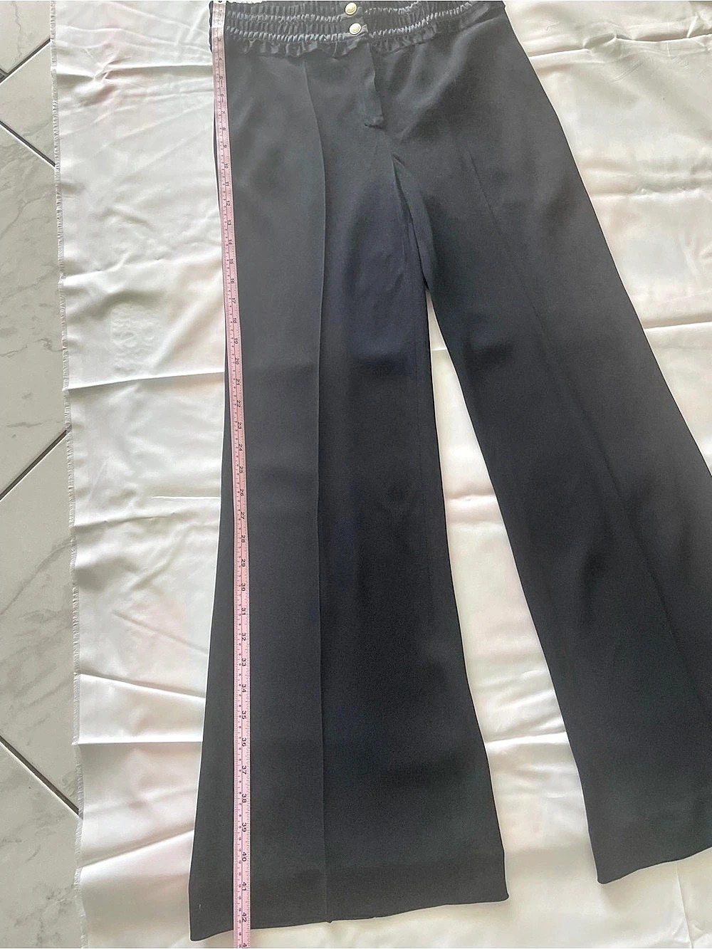 Vintage Christian Dior Wide Leg Boutique Black Flared Trousers – Rare Tall Girl - Picture 3 of 9
